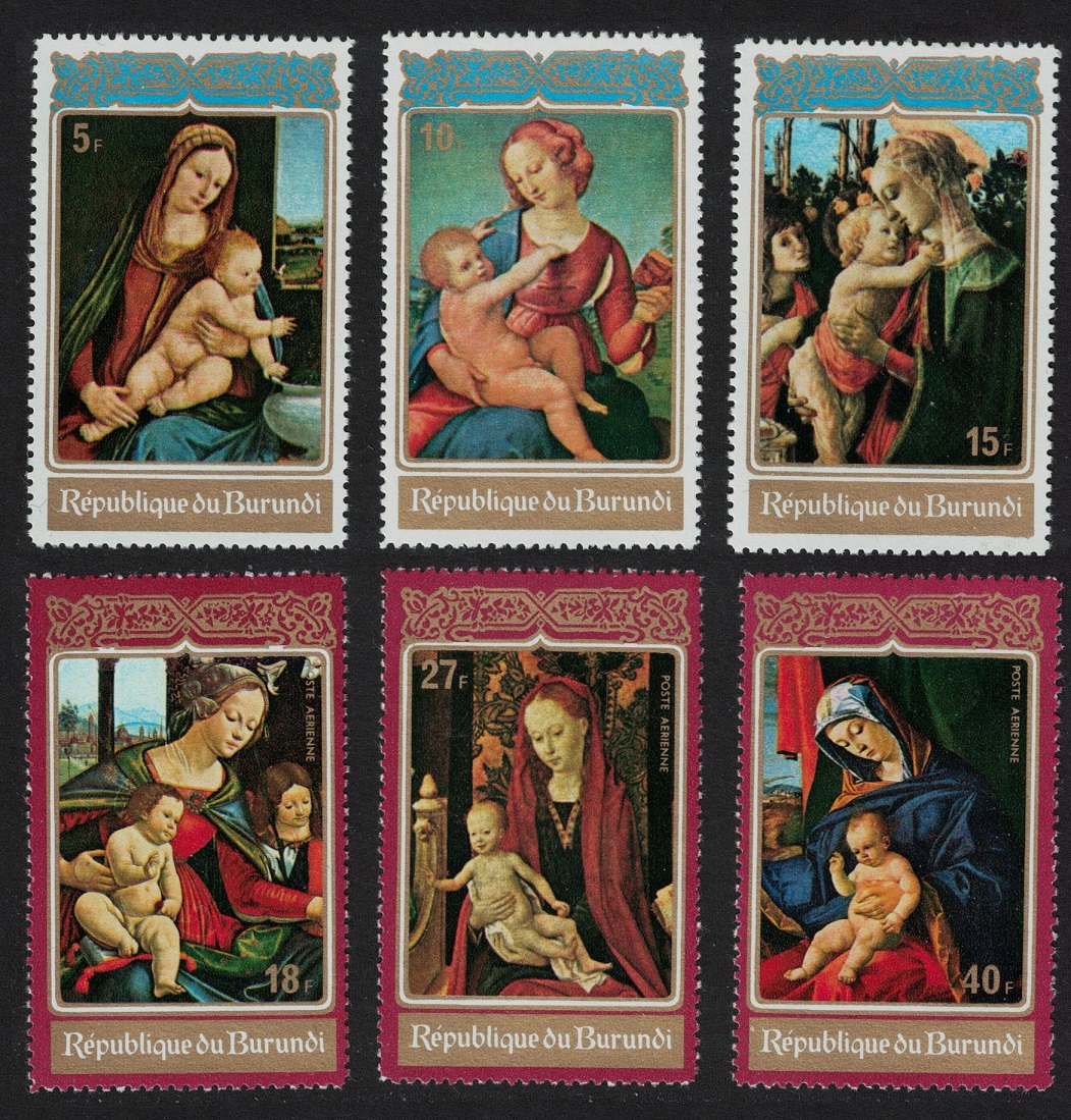 Burundi Christmas Madonna and Child paintings 6v 1972 MNH SG#765-770 MI#875A-880A