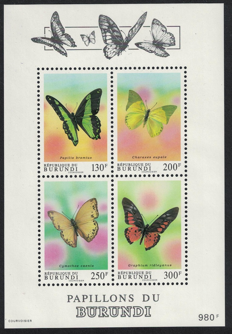 Burundi Butterflies MS 1993 MNH SG#MS1565