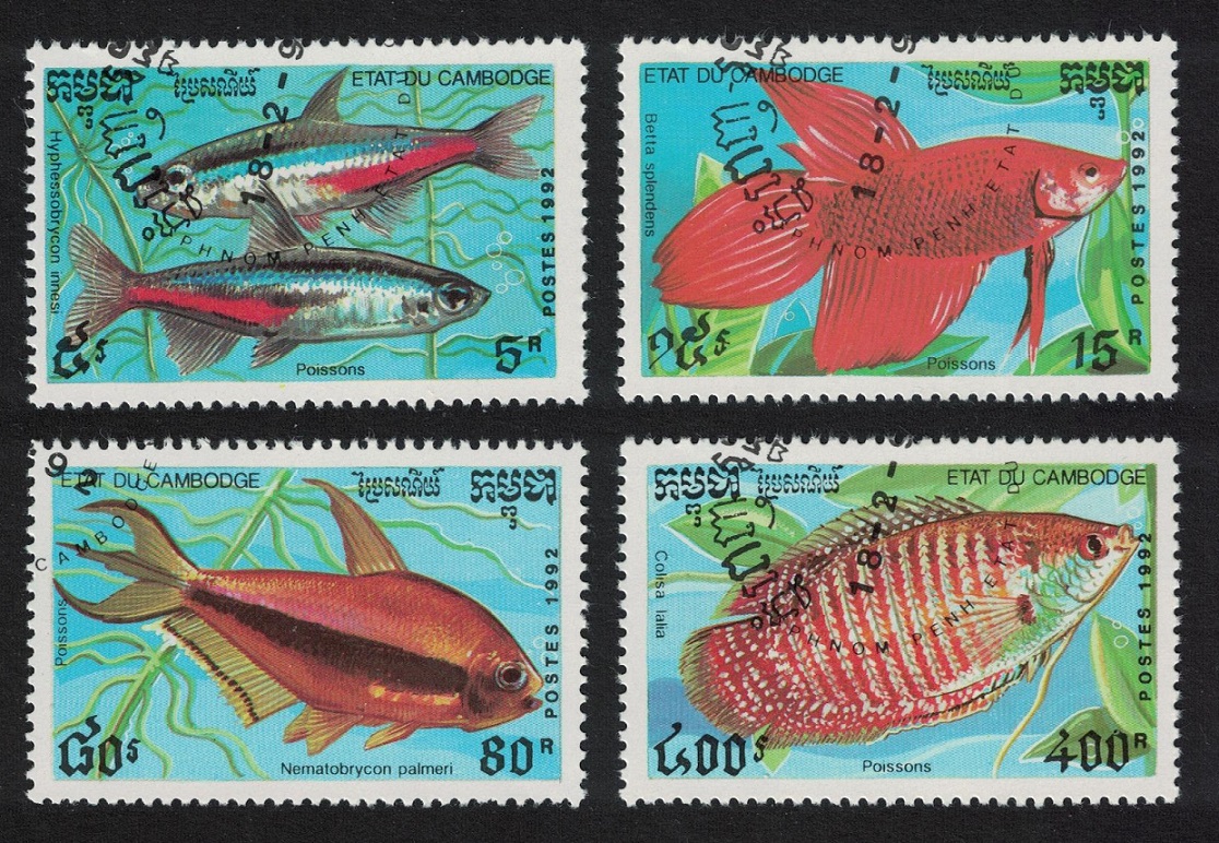 Cambodia Aquarium Fish 4v 1992 CTO SG#1214-1217