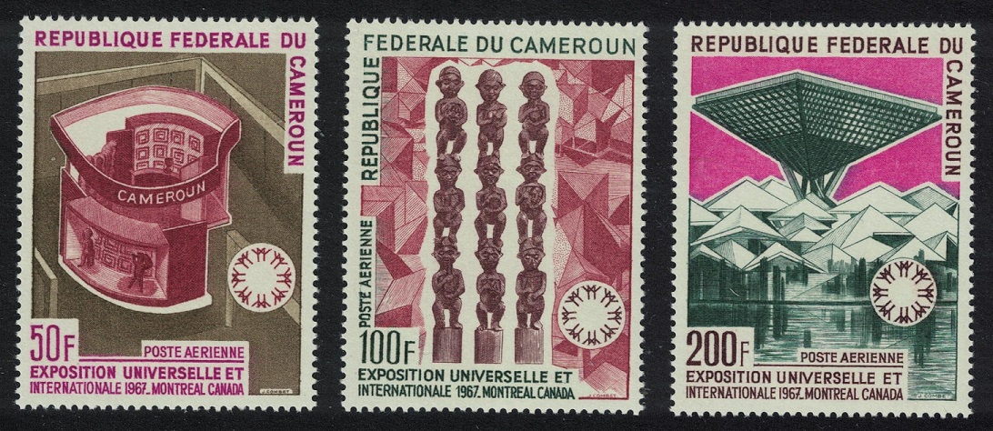 Cameroun African Art Totem Polies World Fair Montreal 3v 1967 MNH SG#479-481 MI#525-527