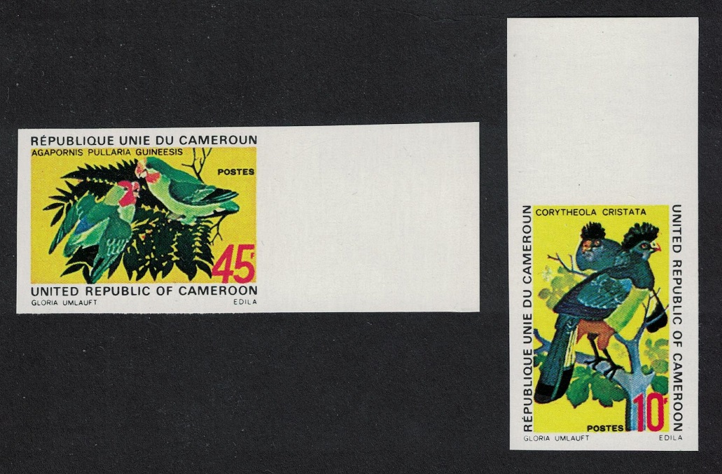 Cameroun Turacos Lovebirds Birds 2v imperf Margins 1972 MNH SG#663-664 MI#715-716