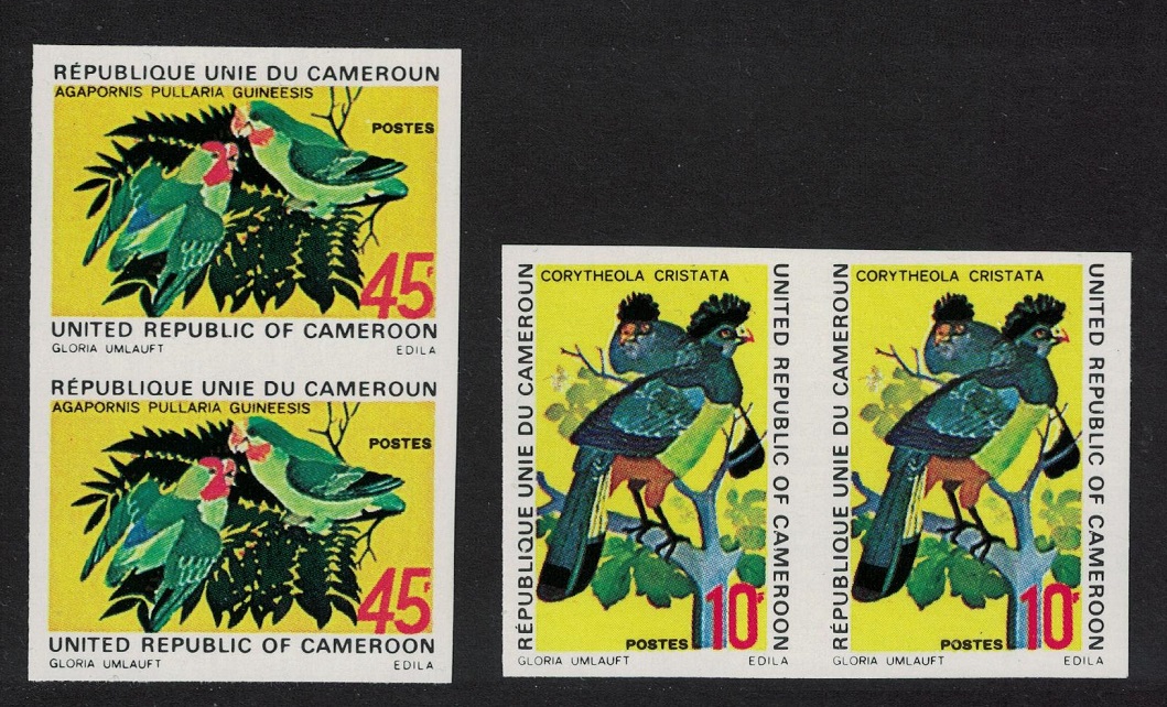 Cameroun Turacos Lovebirds Birds 2v imperf Pairs 1972 MNH SG#663-664 MI#715-716