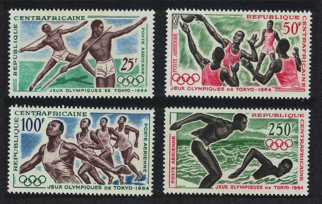 Central African Republic Basketball Olympic Games Tokyo 4v 1964 MNH SG#59-62 MI#59-62