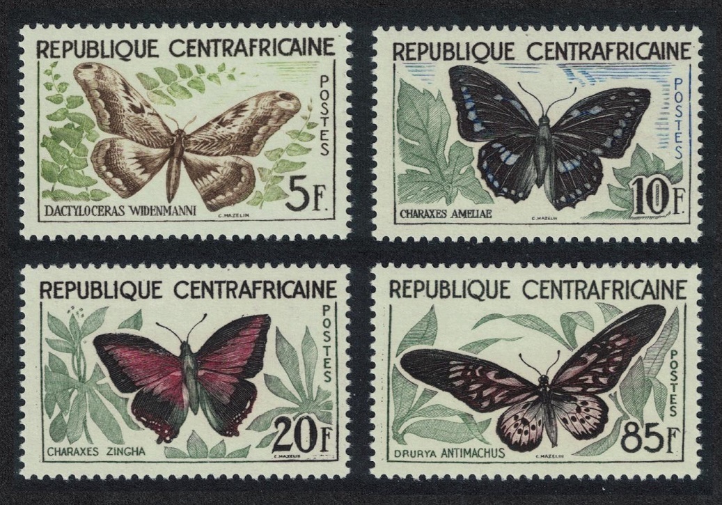 Central African Republic Butterflies 4v 1960 MNH SG#8-11