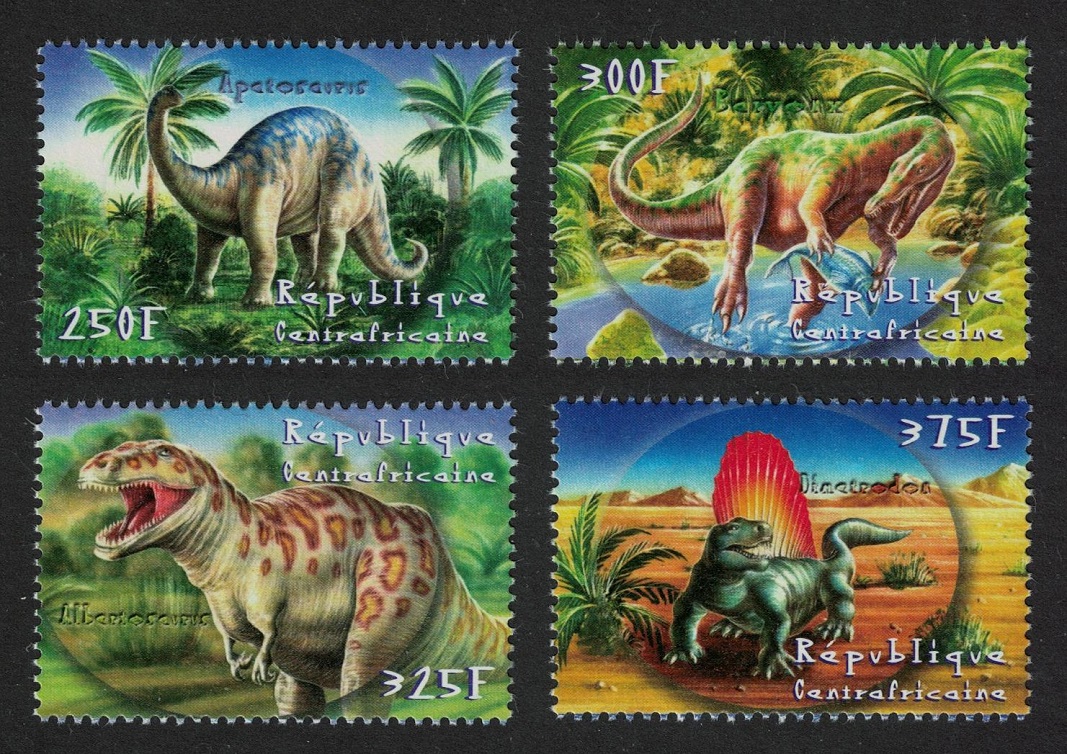 Central African Republic Dinosaurs Prehistoric Animals 4v 2001 MNH MI#2805-2808