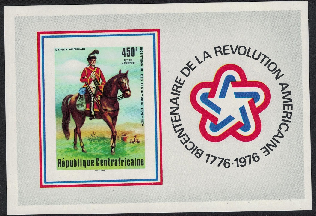 Central African Republic American Revolution Military Uniforms MS Imp 1976 MNH SG#MS421 MI#Block 10