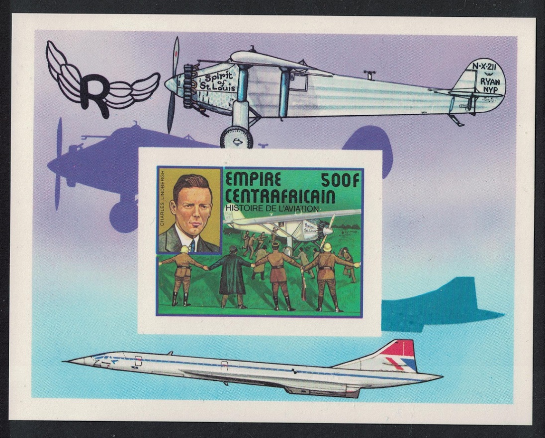 Central African Empire Lindenberg Aviation Concorde MS De-Luxe 1977 MNH SG#MS520