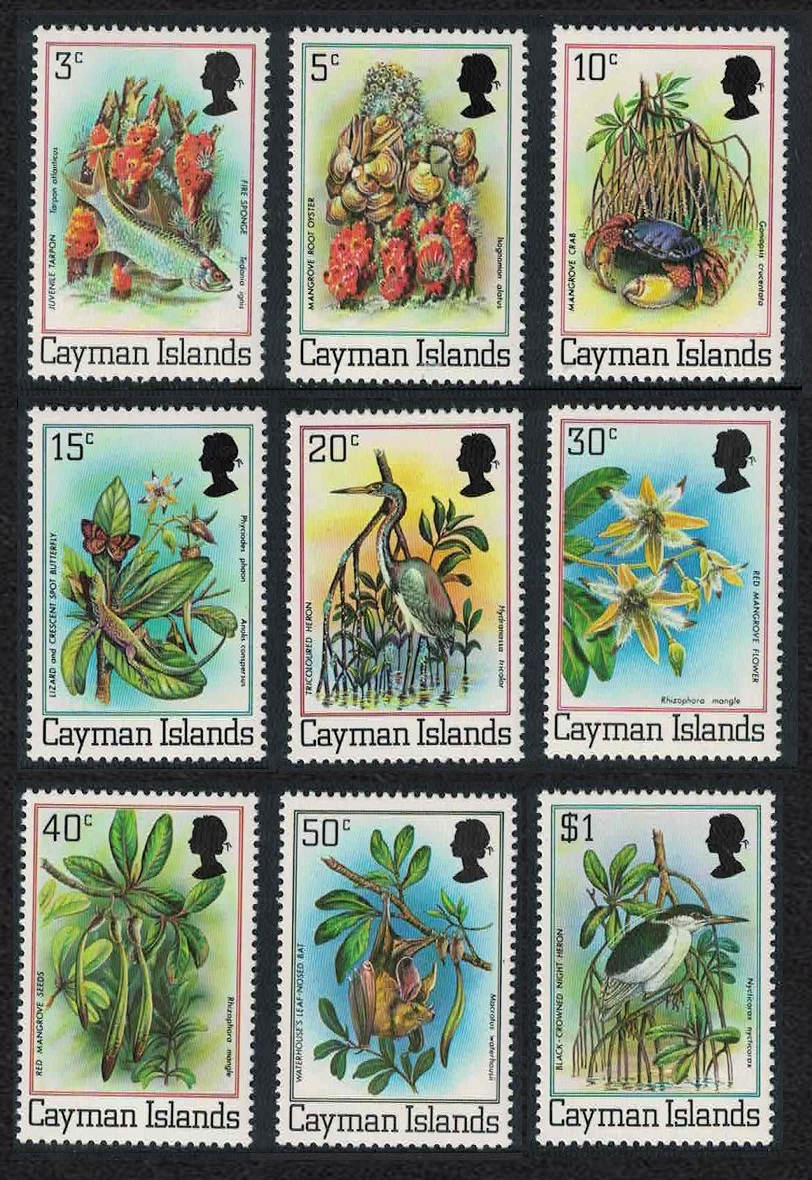 Cayman Islands Fish Birds Crab Fauna Flora 9v 1980 MNH SG#515A-523A