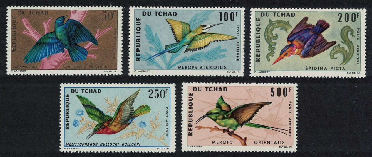 Chad Kingfisher Starling Bee-eater Birds 5v 1966 MNH SG#163-167