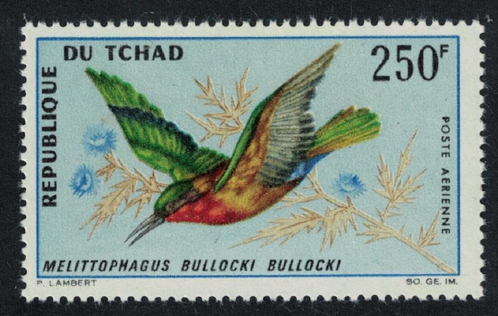 Chad Red-throated bee-eater Bird 1966 MNH SG#166