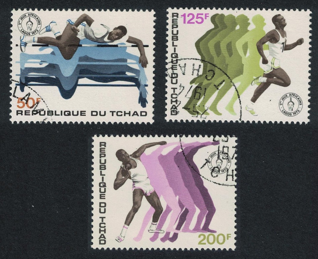 Chad Second African Games Lagos 3v 1973 CTO SG#396-398