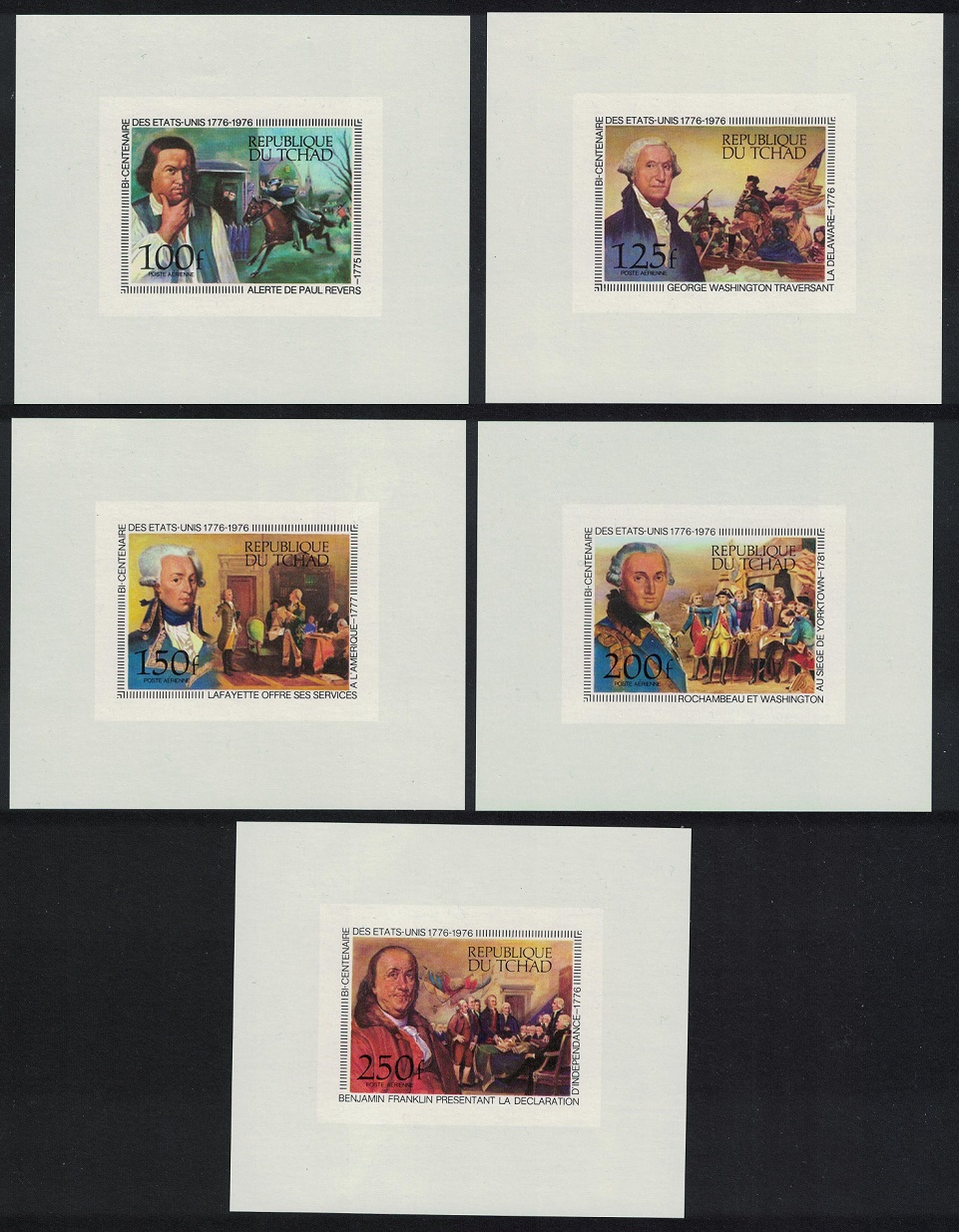 Chad American Revolution 5 De-Luxes 1976 MNH SG#442-446 MI#736-740