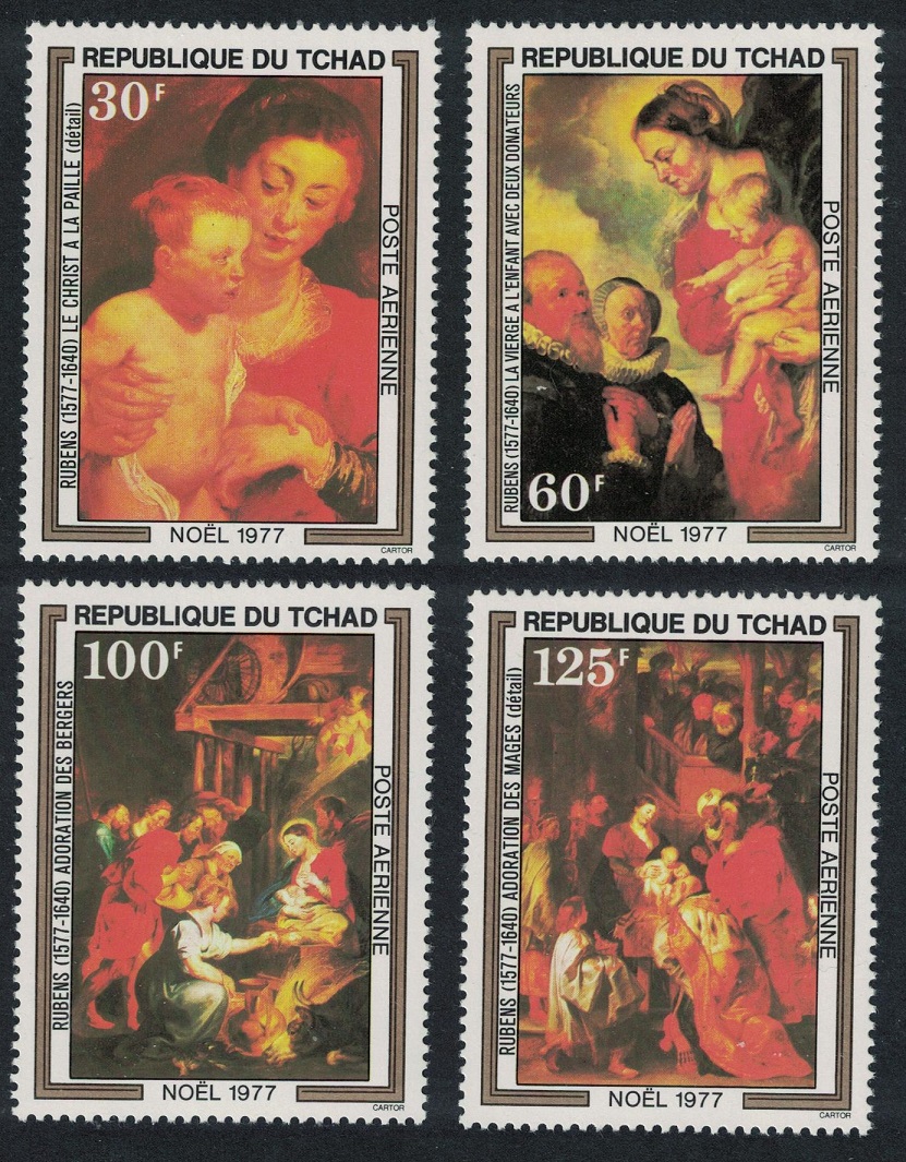 Chad Christmas Paintings by Rubens 4v 1977 MNH SG#523-526