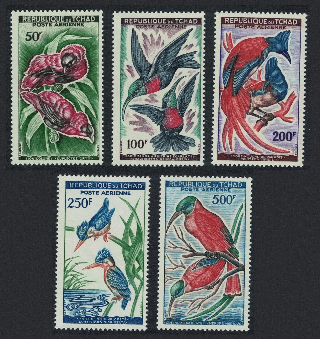 Chad Bishop Sunbird Kingfisher Flycatcher Birds 5v 1961 MNH SG#82-86 MI#82-86