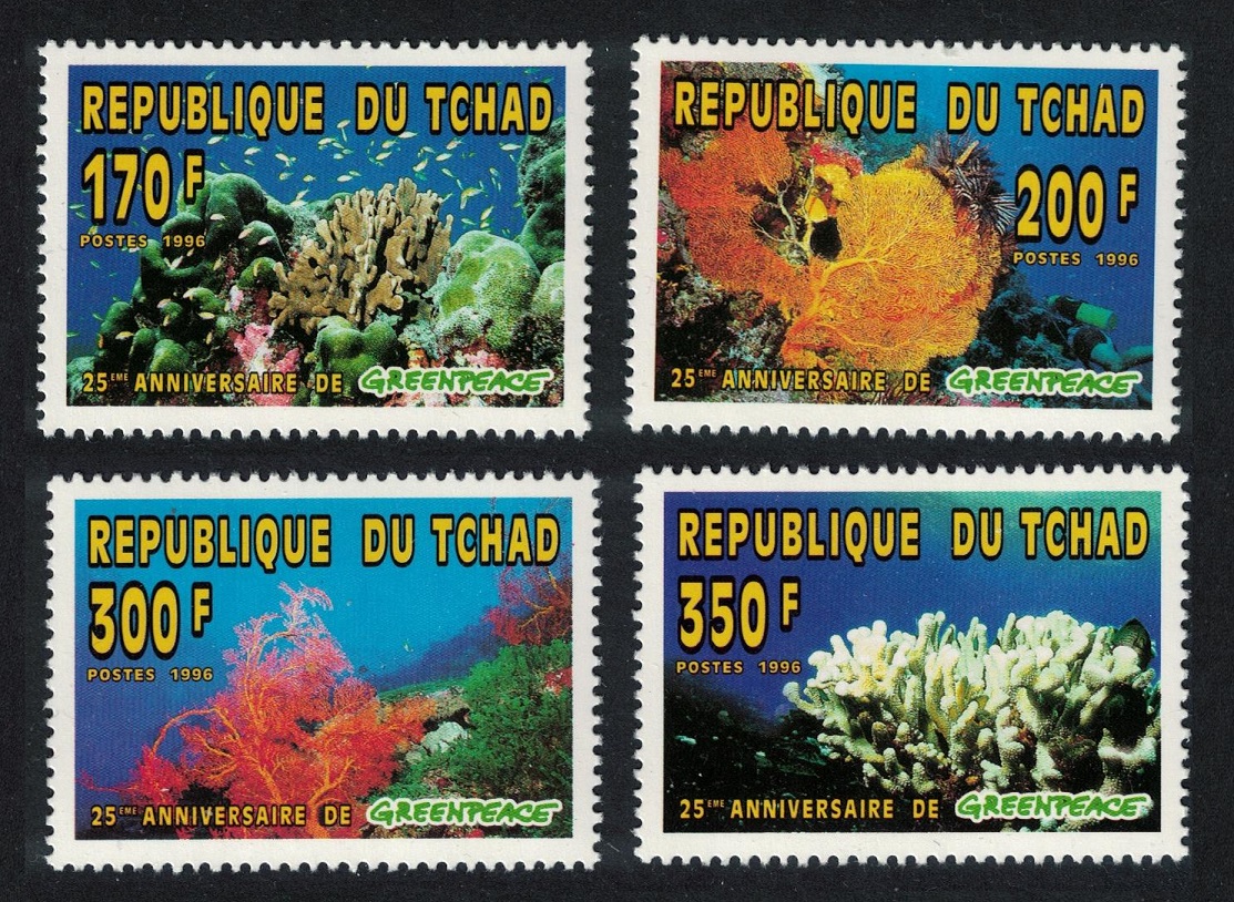 Chad Corals Greenpeace 4v 1996 MNH MI#1365-1368