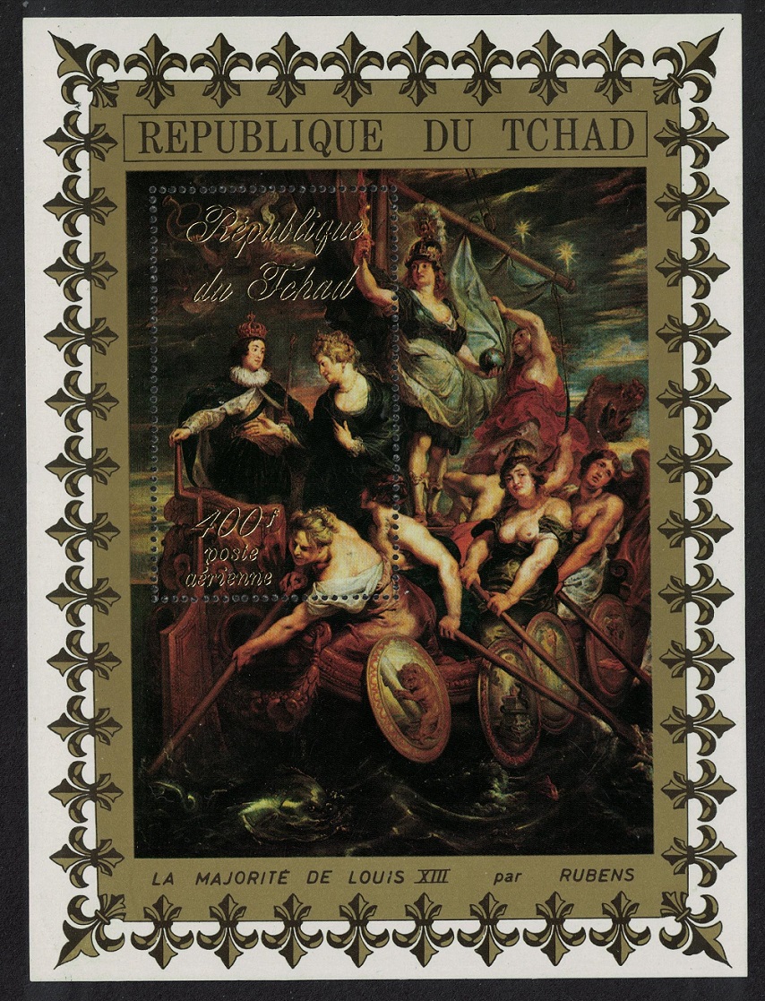 Chad &#39;Louis XIII&#39; painting by Rubens MS 1972 MNH MI#Block 33