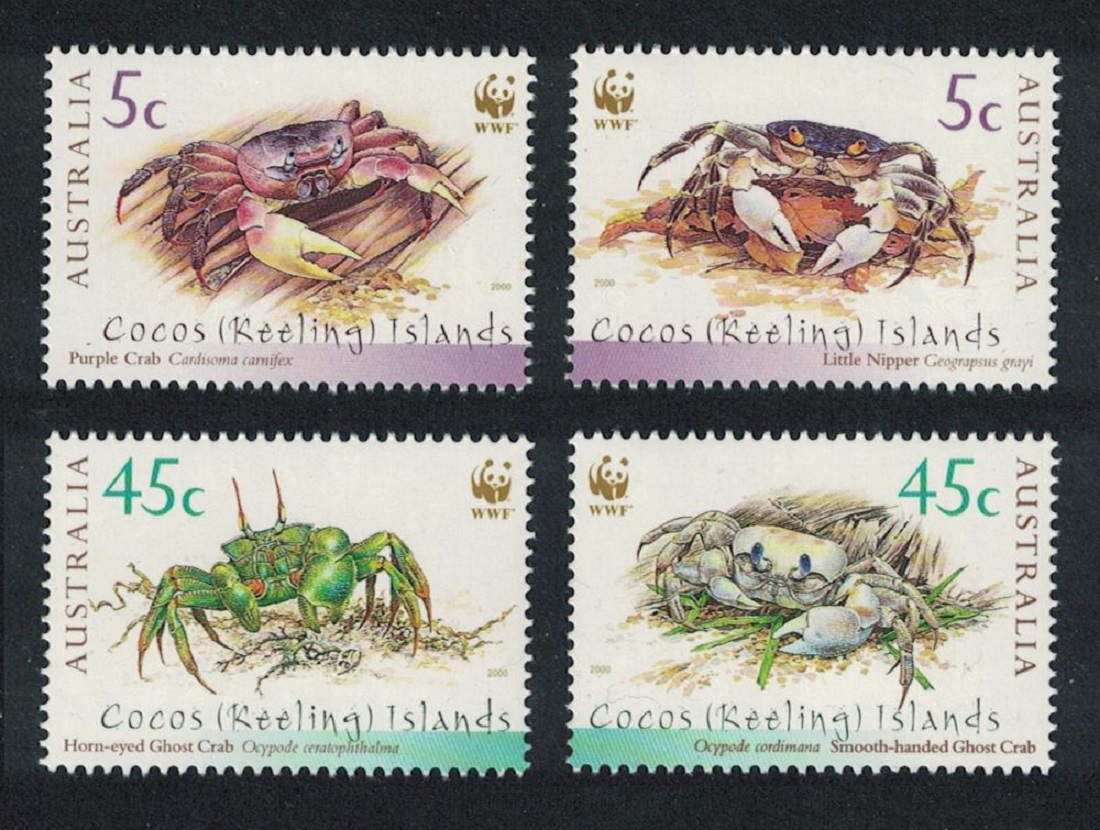 Cocos (Keeling) Islands WWF Crabs 4v 2000 MNH SG#389-392 MI#400-403 Sc#333-334 a-b