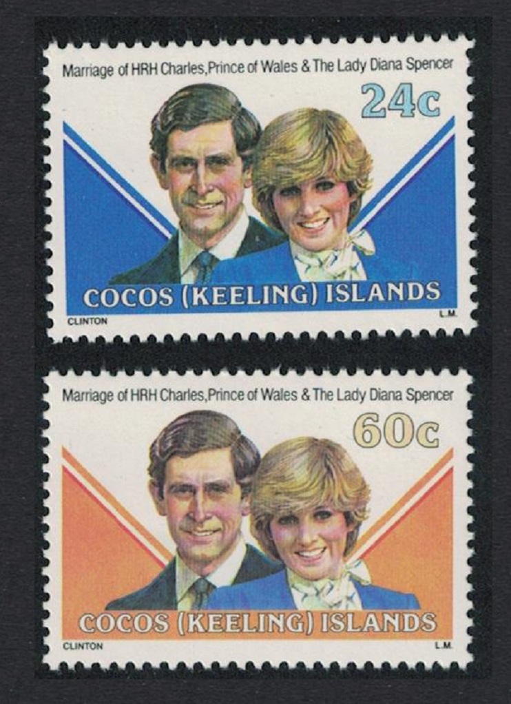 Cocos (Keeling) Islands Charles and Diana Royal Wedding 2v 1981 MNH SG#70-71 Sc#72-74