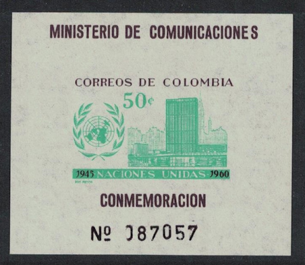 Colombia UN Day MS imperforate 1960 MNH SG#MS1055 MI#Block 21