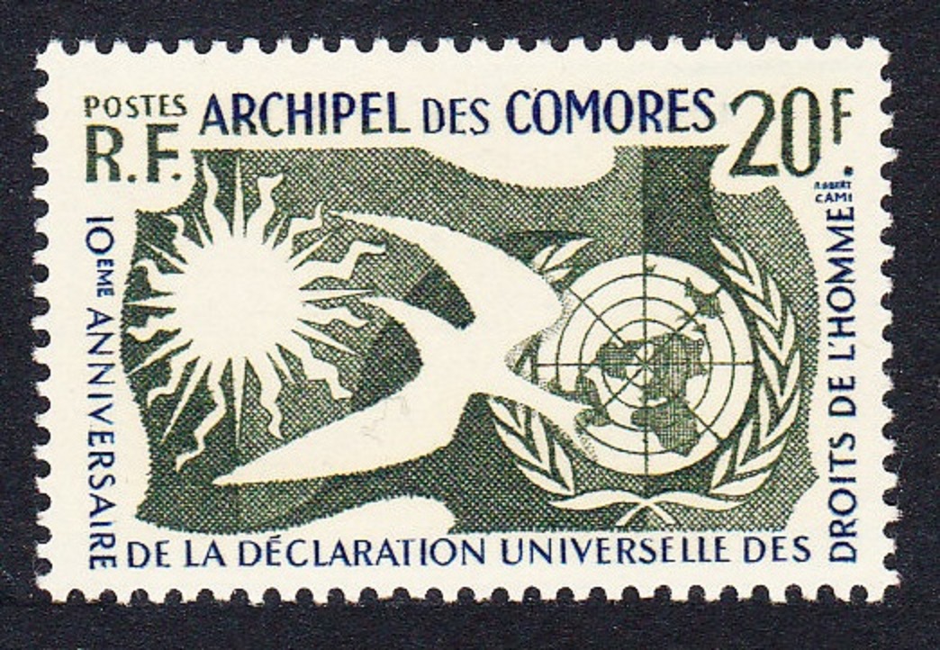 Comoro Islands Declaration of Human Rights 1958 MNH SG#19 MI#38 Sc#44