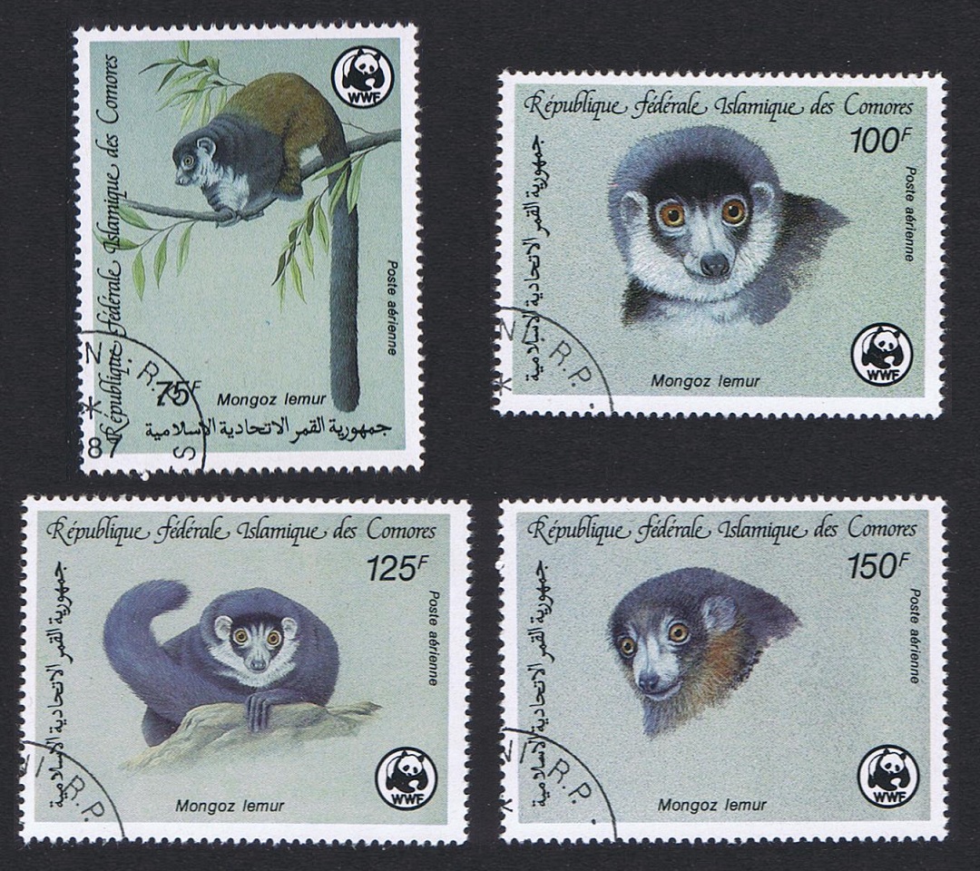 Comoro Islands WWF Mongoose Lemur 4v 1987 CTO SG#613-616 MI#792-795 Sc#C171-C174