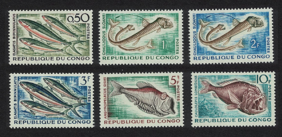 Congo Tropical Fish 6v 1961 MNH SG#13-18