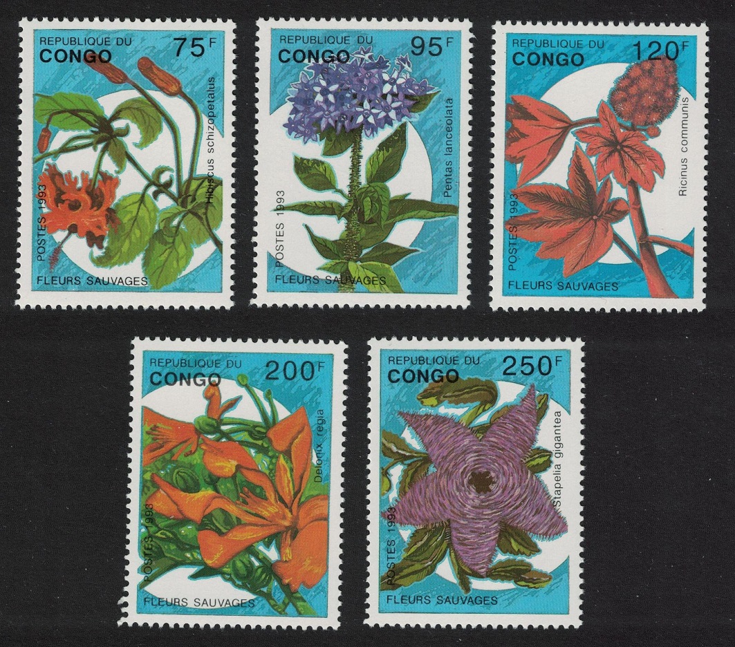 Congo Flowers 5v 1993 MNH SG#1375-1379 MI#1387-1391