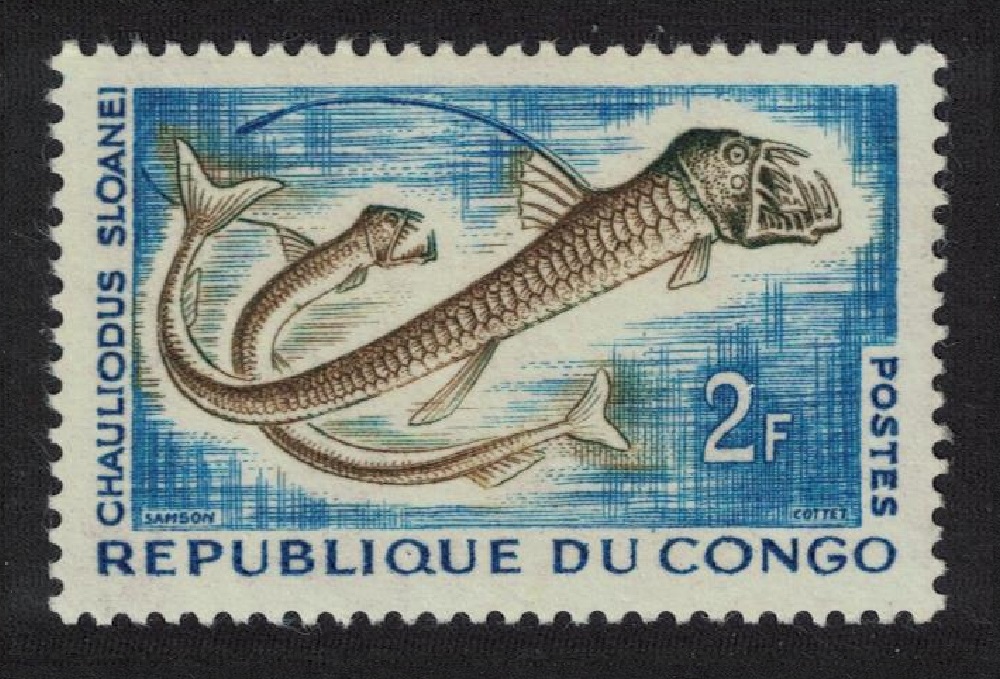 Congo Fish Sloan&#39;s Viperfish &#39;Hauliodus sloanei&#39; 2f 1961 MNH SG#15