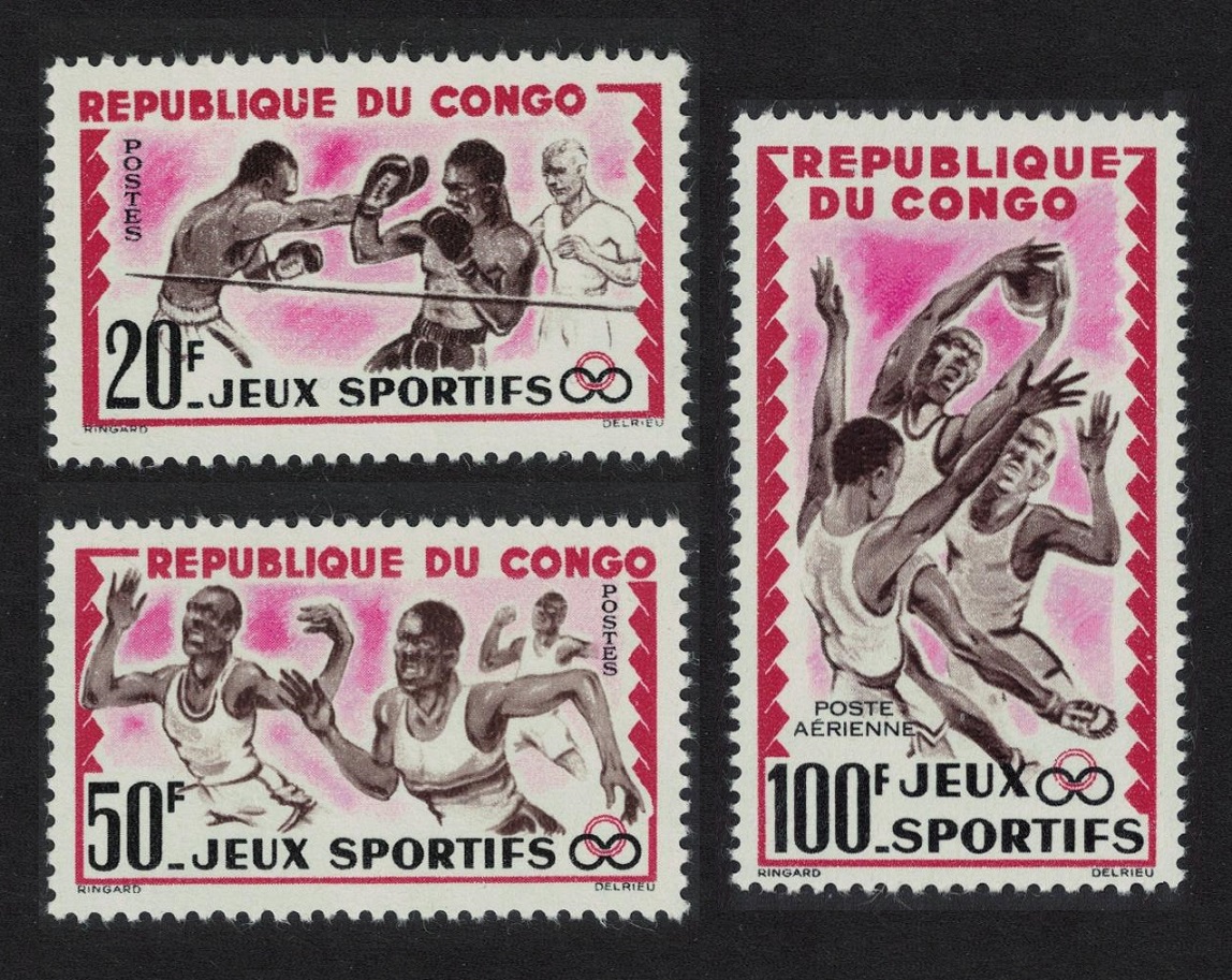 Congo Boxing Basketball Sports 3v 1962 MNH SG#22-24