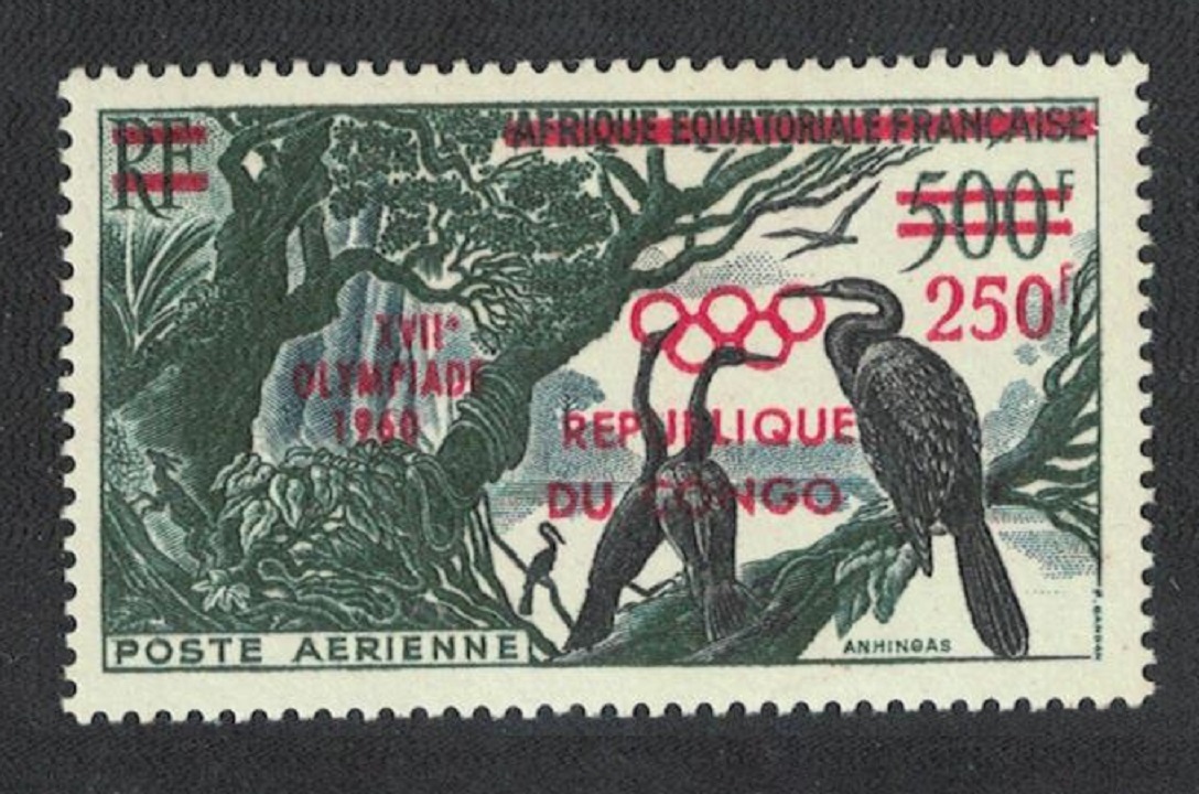 Congo Anhinga Birds overprint &#39;Olympiade 1960&#39; 1960 MNH SG#3