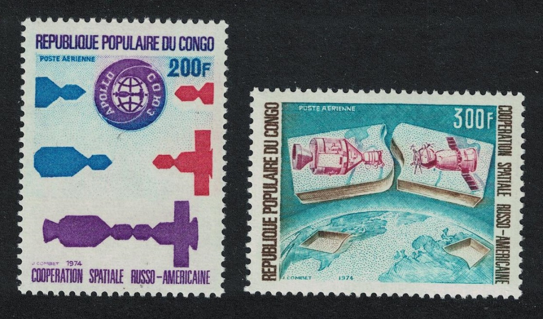 Congo &#39;SOYUZ-APOLLO&#39; Soviet-American Space Co-operation 2v 1974 MNH SG#409-410