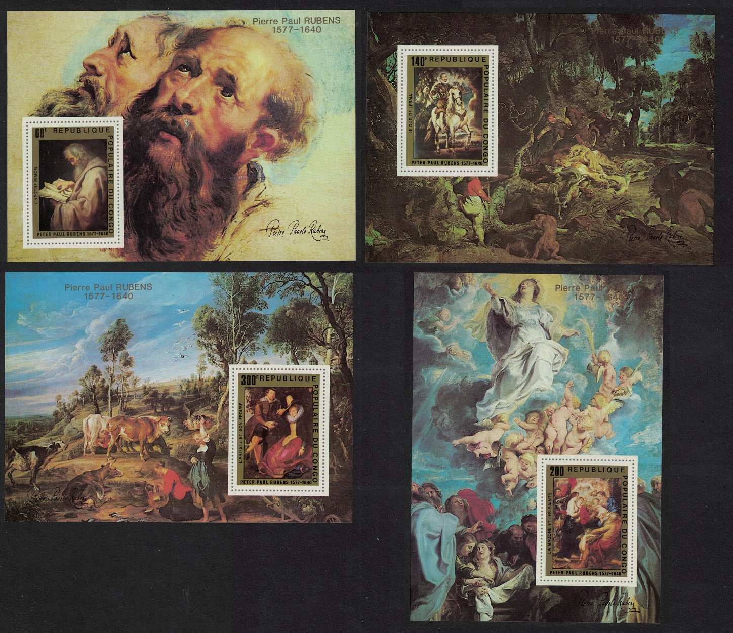 Congo Peter Paul Rubens Paintings 4 De-Luxes RARR 1978 MNH SG#596-599VAR MI#606-609