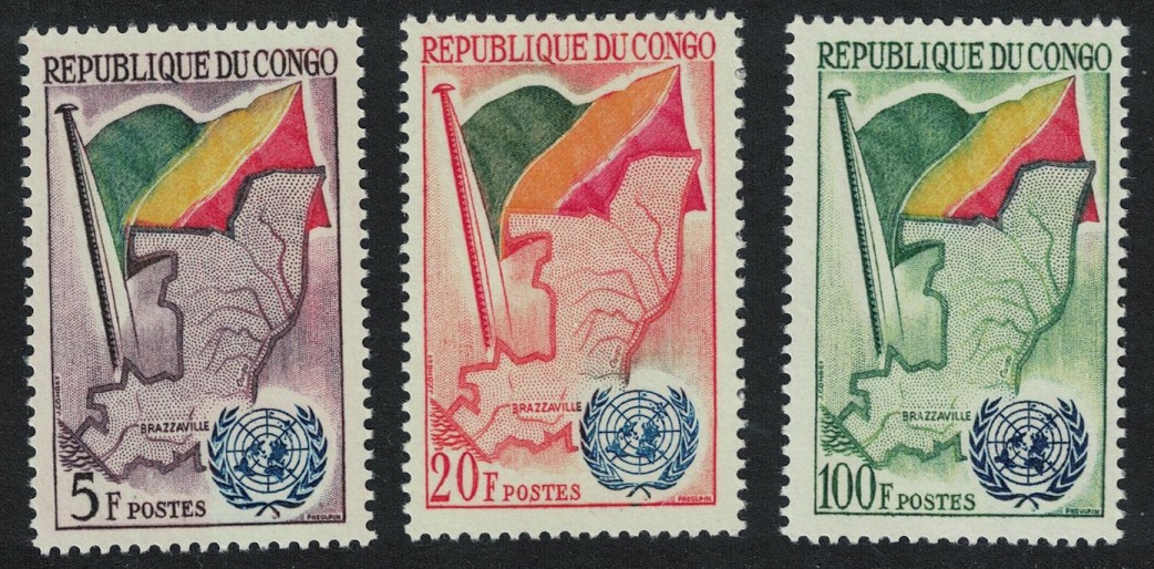 Congo Admission into UNO 3v 1961 MNH SG#6-8