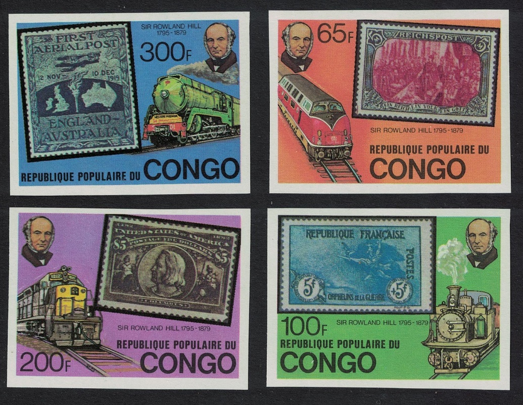 Congo Death Centenary of Sir Rowland Hill 4v Imperforated 1979 MNH SG#670-673