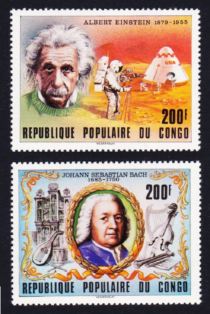 Congo Einstein Bach Personalities Space Mission &#39;Apollo&#39; 2v 1979 MNH SG#686-687 MI#696-97 Sc#511-512