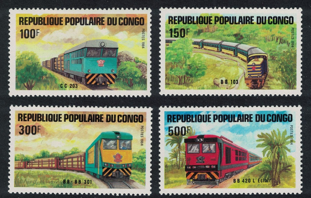 Congo Locomotives 4v 1984 MNH SG#954-957 MI#963-966