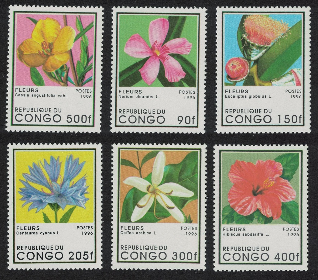 Congo Flowers 6v 1996 MNH MI#1468-1473