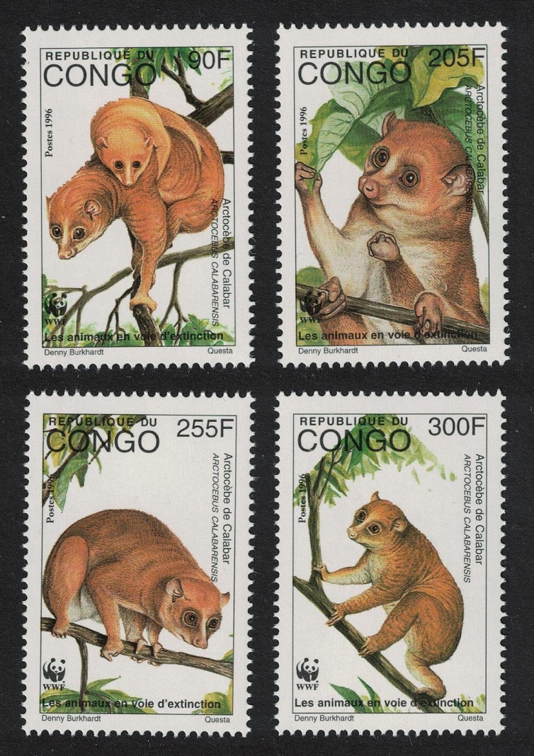 Congo WWF Golden Potto 4v 1997 MNH MI#1504-1507 Sc#1134 a-d