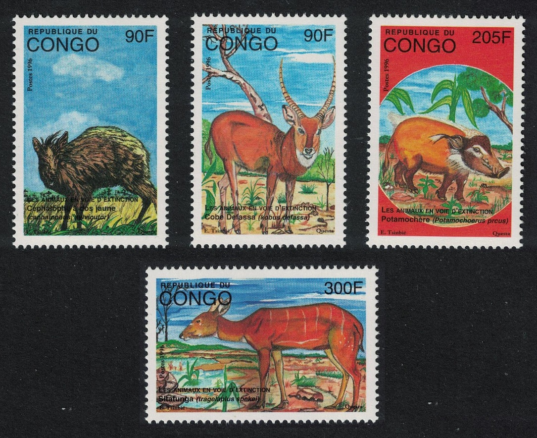 Congo Wild Animals 4v 1997 MNH MI#1508-1511