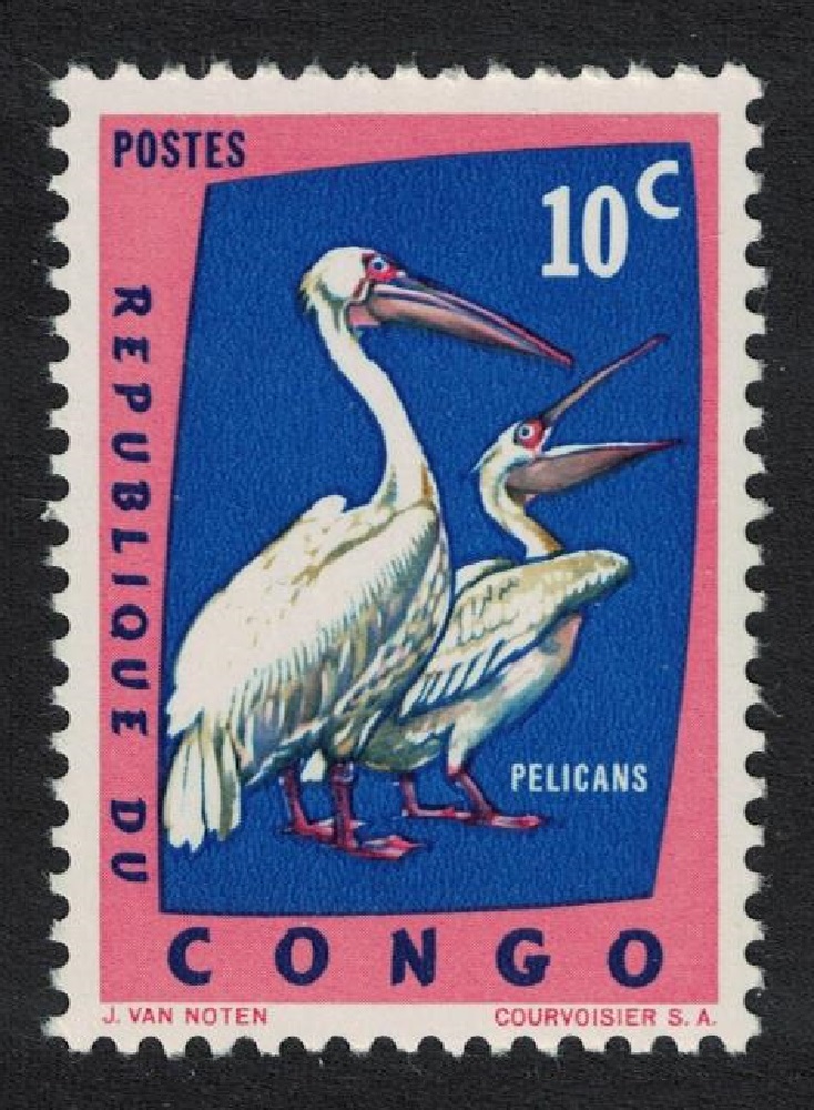 Congo Democratic Republic Eastern White Pelicans Birds 10c 1962 MNH SG#468