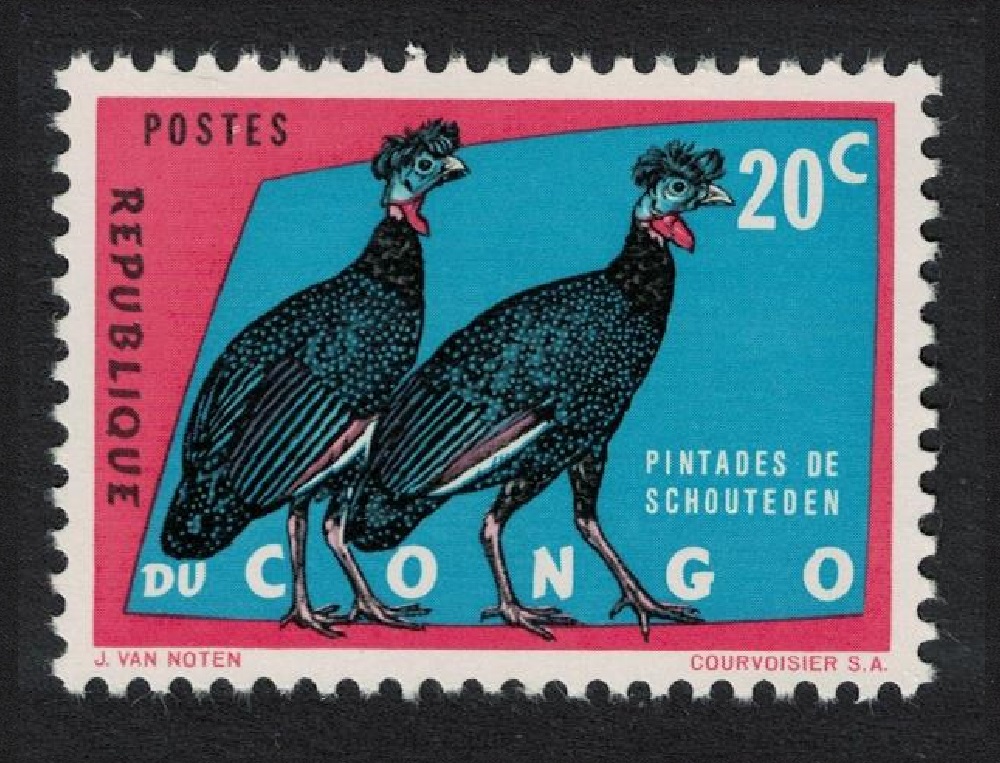 Congo Democratic Republic Crested Guineafowl Birds 20c 1962 MNH SG#469