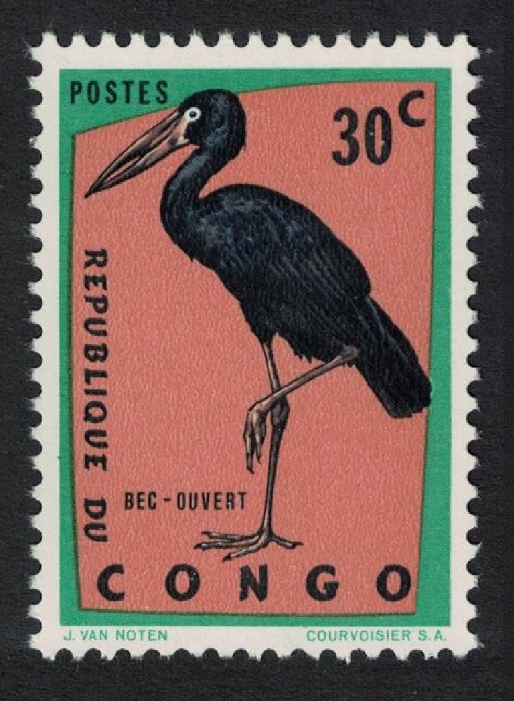 Congo Democratic Republic African Open-bill Stork Birds 30c 1962 MNH SG#470