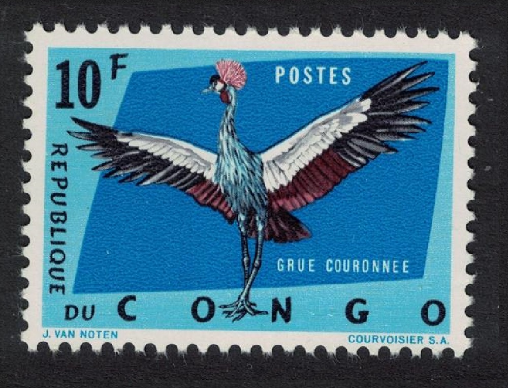 Congo Democratic Republic South African Crowned Cranes 10f 1962 MNH SG#480