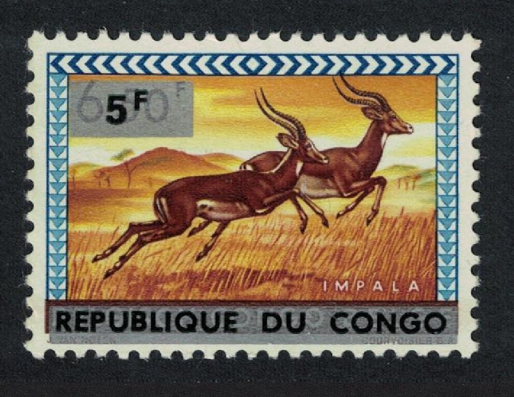 Congo Democratic Republic Impala Antelope Overprint 5f 1964 MNH SG#521