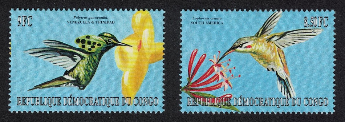 Congo Democratic Republic Hummingbirds 2v 2000 MNH MI#1487-1488