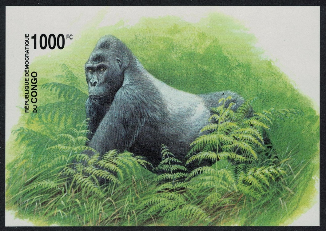 Congo Democratic Republic WWF Grauer&#39;s Gorilla MS Imperf 2002 MNH MI#Block 117B