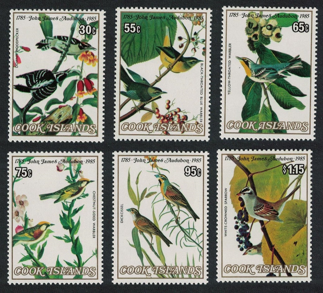 Cook Islands Birds Audubon 6v 1985 MNH SG#1015-1020