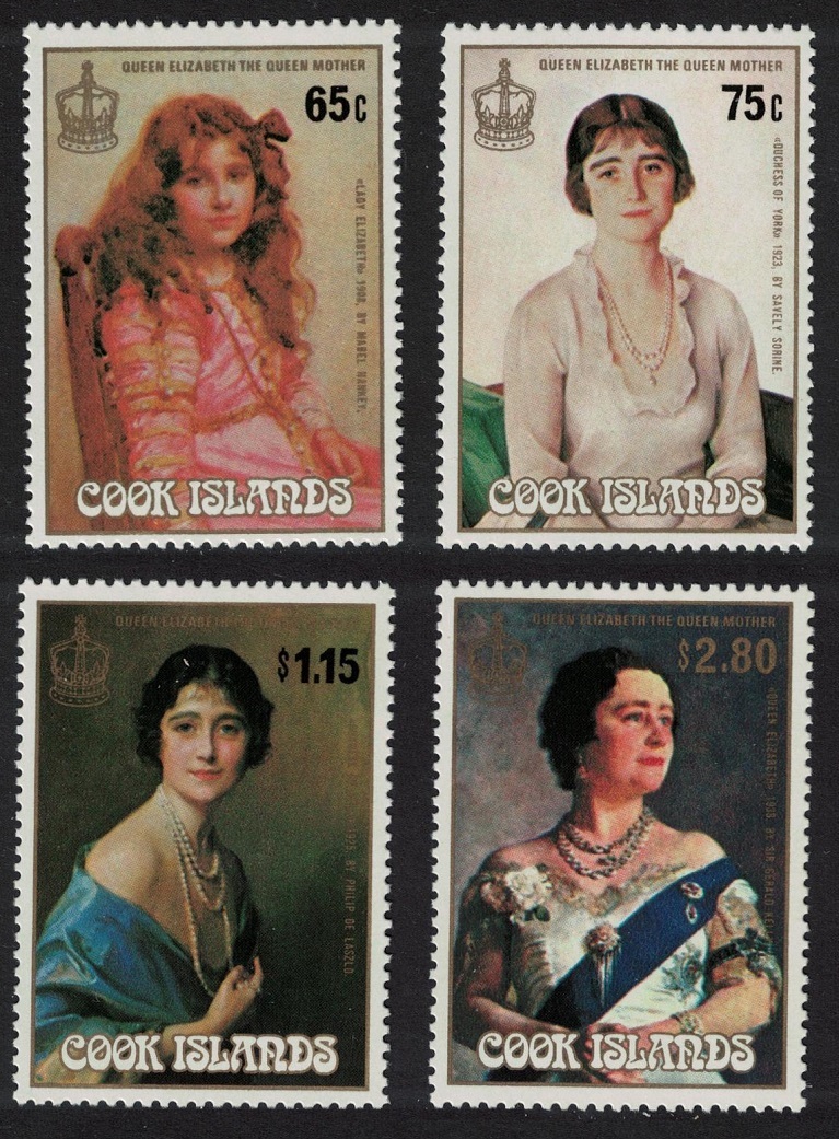 Cook Islands Life and Times of The Queen Mother 4v 1985 MNH SG#1035-1038