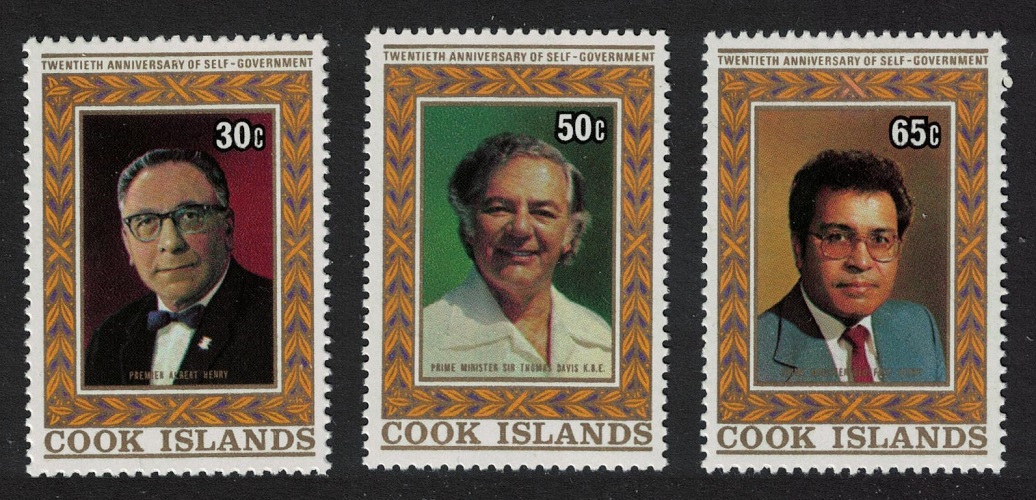 Cook Islands 20th Anniversary of Self-government 1985 MNH SG#1040-1042