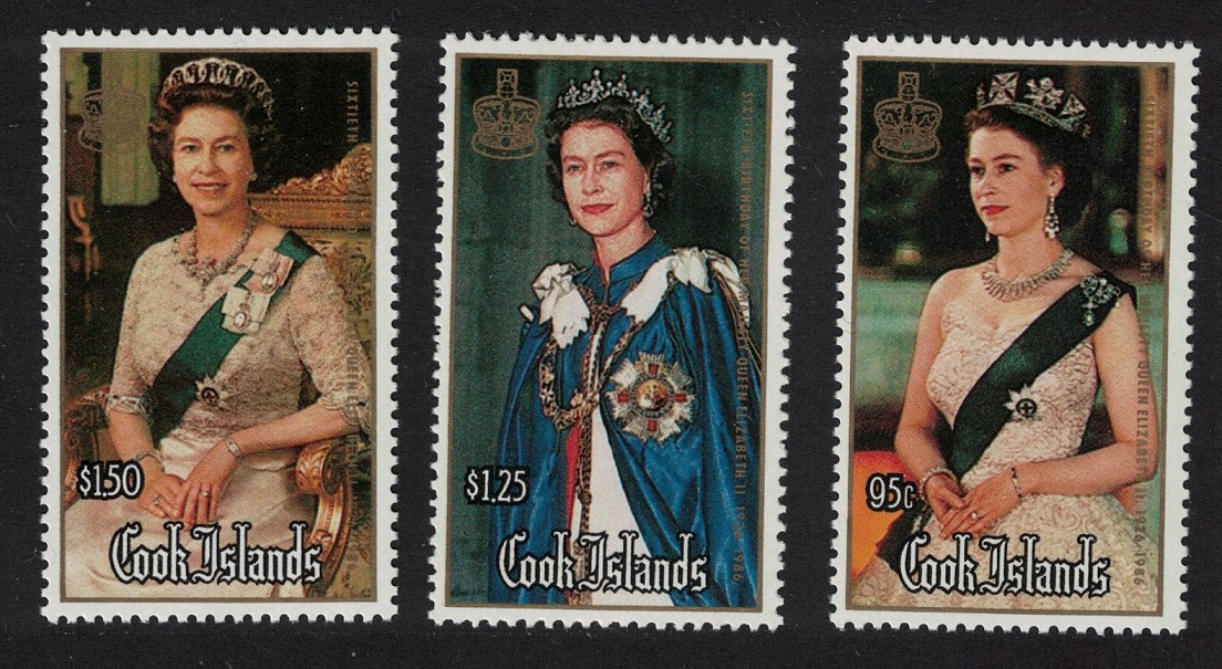 Cook Islands 60th Birthday of Queen Elizabeth II 1986 MNH SG#1065-1067